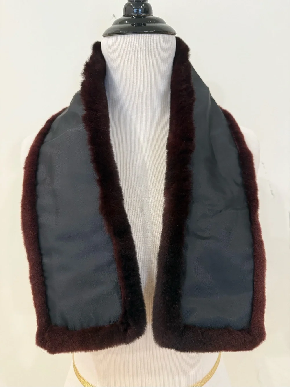 Sheared Mink Fur Scarf - Deep Burgundy